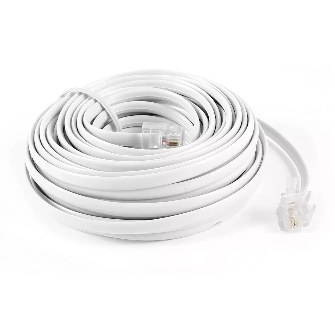 30ft RJ11 6P2C Modular Telephone Phone Cables Wire White