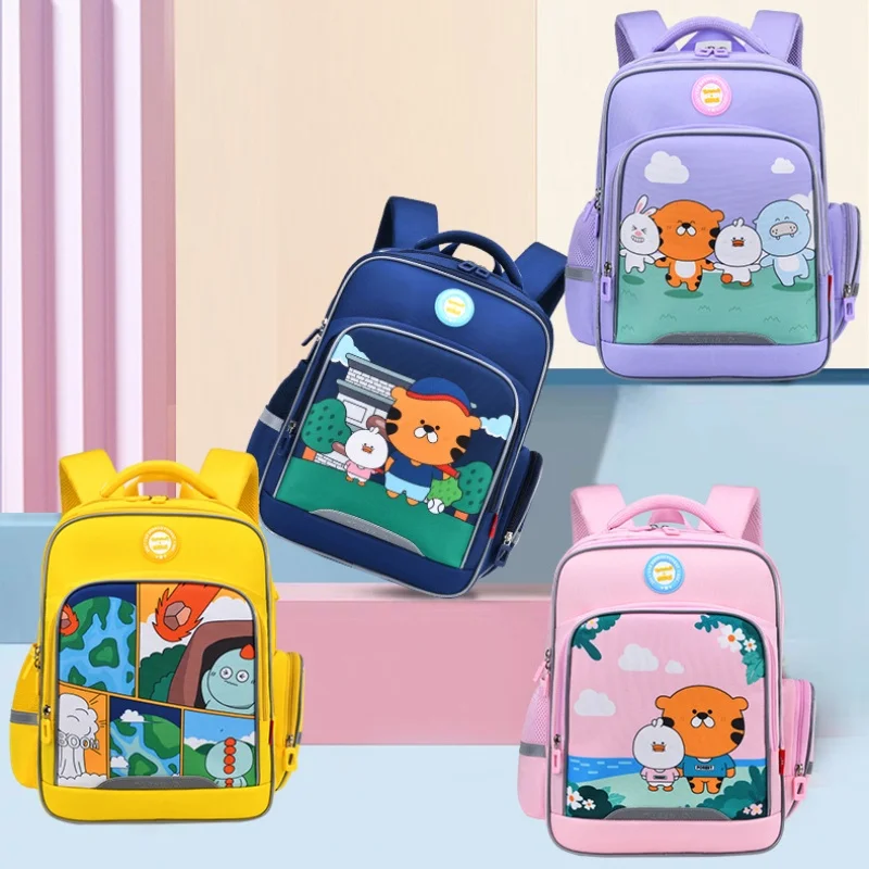 Grade 1-6 Children Cartoon Animal Large Capacity Backpacks for Students New Girls Boys Waterproof Fashion Lovely School Bags Hot