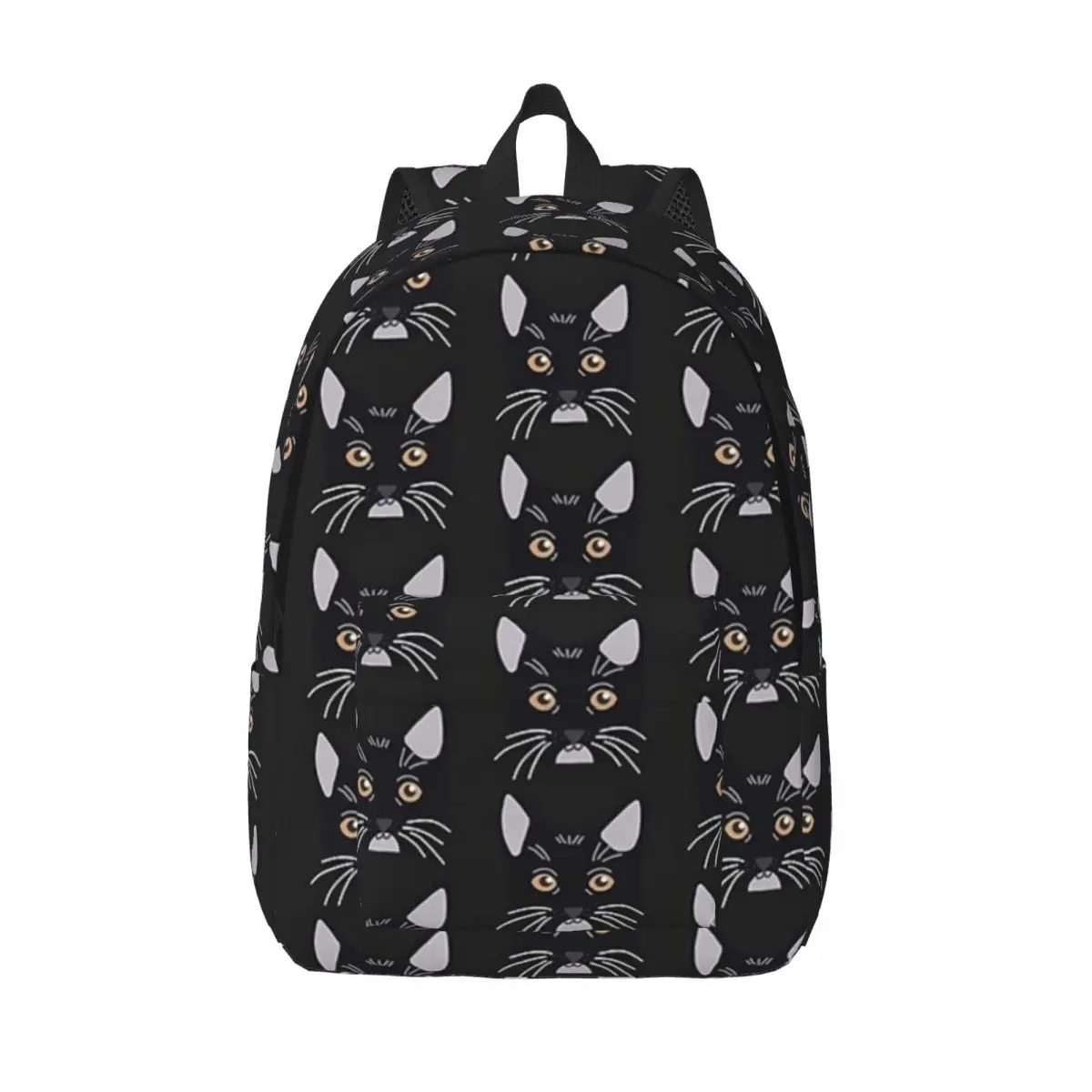 

Black And Grey Cat Woman Small Backpacks Boys Girls Bookbag Casual Shoulder Bag Portability Travel Rucksack Children School Bags