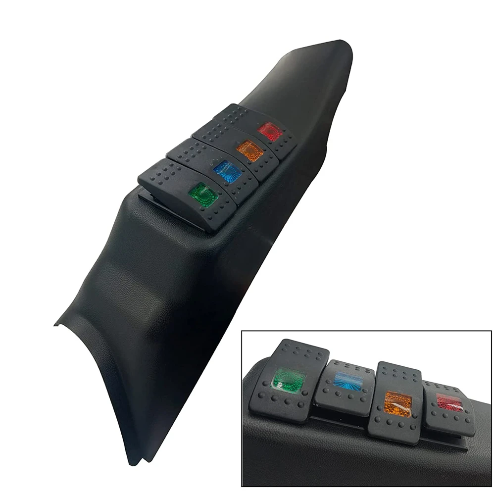 

Left Side A-Pillar Switch Panel Pod with 4 Rocker for Jeep Wrangler JK 2011-2017 Independent Control LED Indicator Light