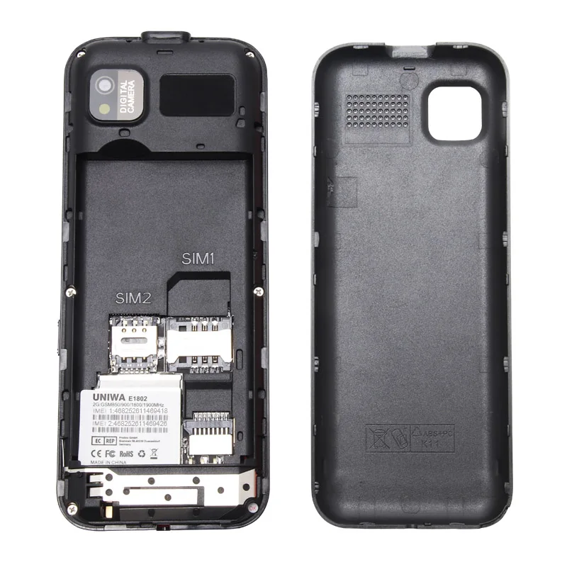 UNIWA E1802 GSM Cellphone 1800mAh Long Standby Wireless FM 1.77 Inch Senior Elder Telephone 2G Push Button Dual SIM Card Phone