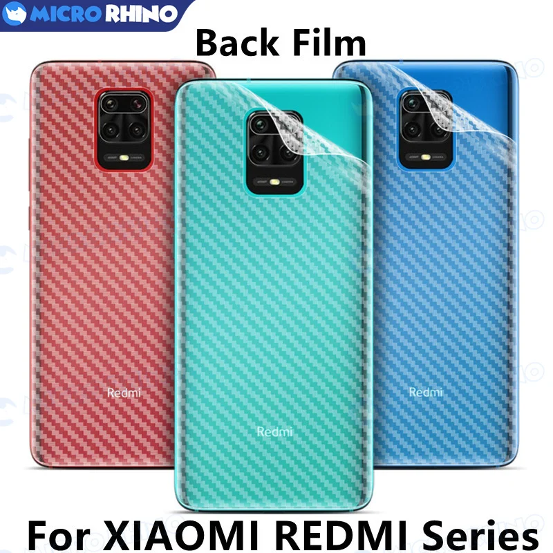 

3 Pcs Carbon Fiber Protective film For Xiaomi Redmi Note 11 10 9 8T 9S 8 5 9T 6 7 Pro 5A 4X 4 Scratch Proof Back Film