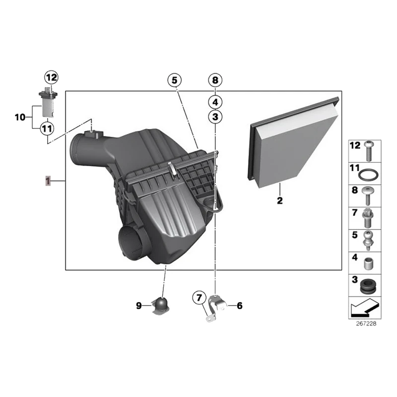 1 PCS Engine Air Cleaner Filter Box 13717612014 For BMW 5 Series F10 F11 F18 2010-2017