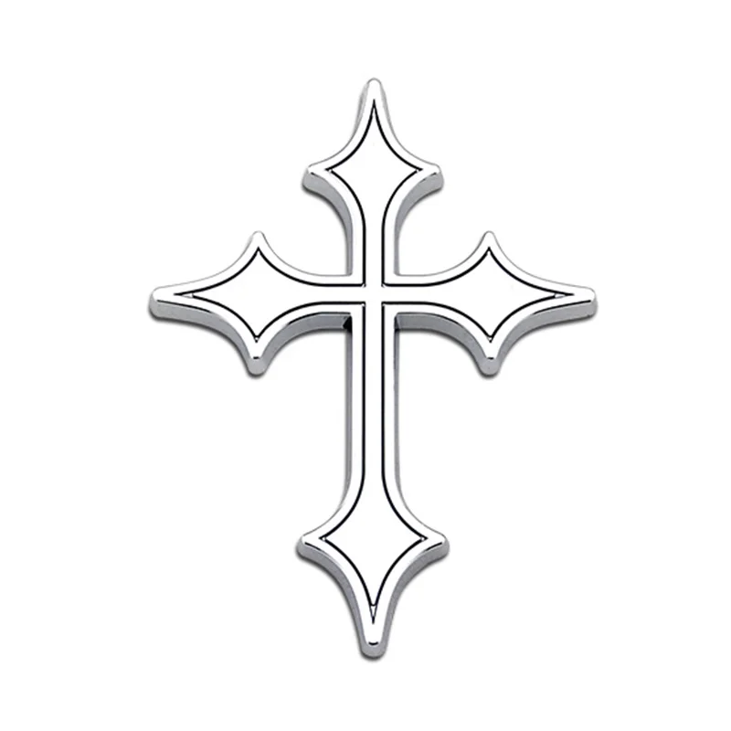 

Christian Holly Cross Chrome Emblems Jesus Religous Car Logos Stickers