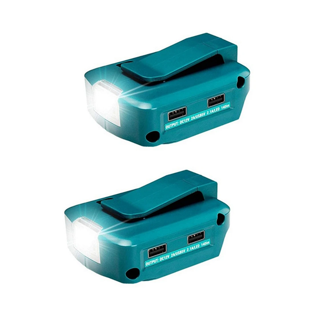 

2Pc for Makita ADP068 14.4V/18V Lithium-Ion Battery Adapter Power Source Batteries Charger with Dual USB Ports LED Light