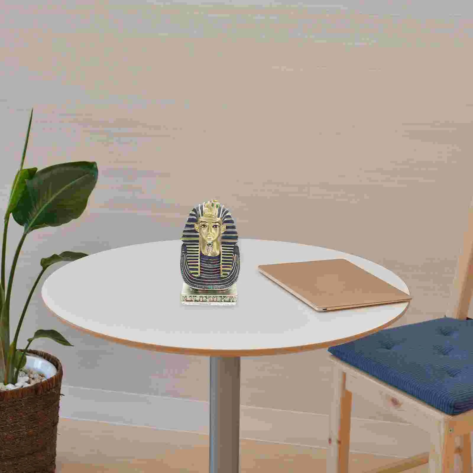 

Statue Egyptian King Decor Tutankhamen Decoration Egyptian Pharaoh Figurine Desktop Statue for Table Room