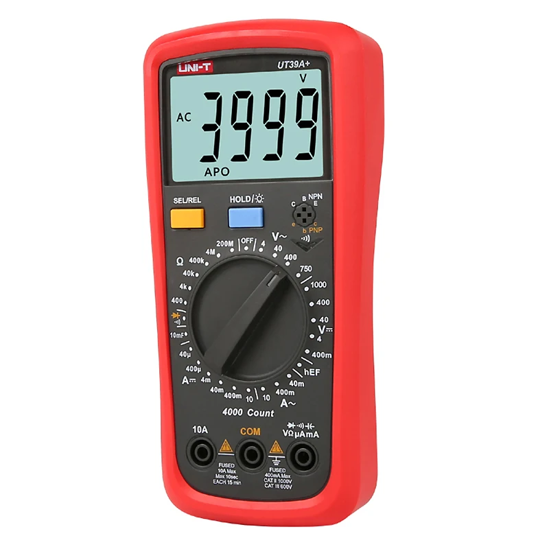 

UT39A+high-precision digital multimeter voltage temperature NCV large capacitance anti burning frequency Multimeter