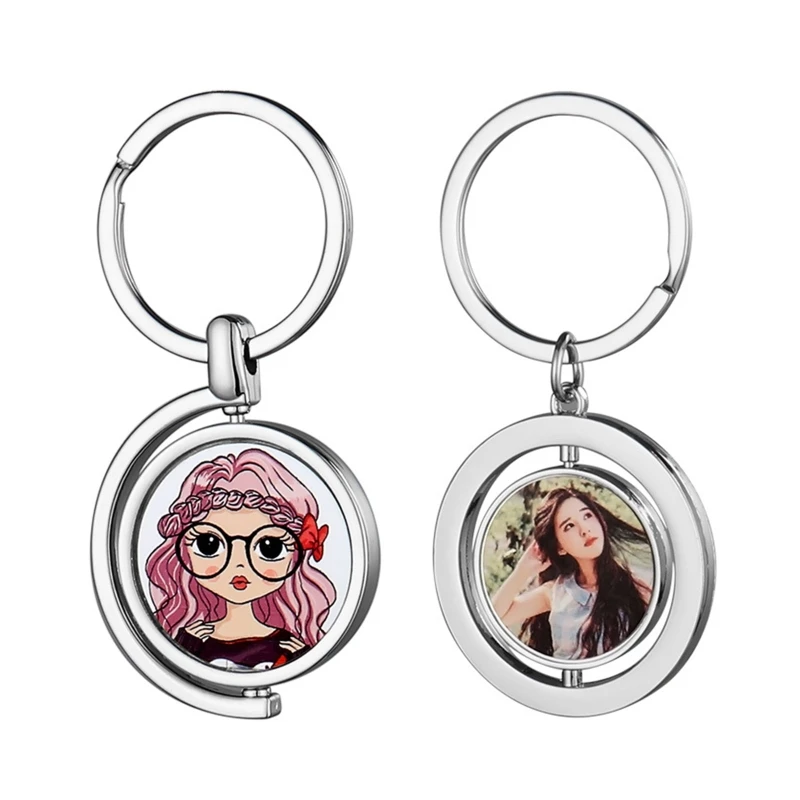 

Sublimation Blank Keychain Metal Heat Transfer Keychain Rotating Blank Board