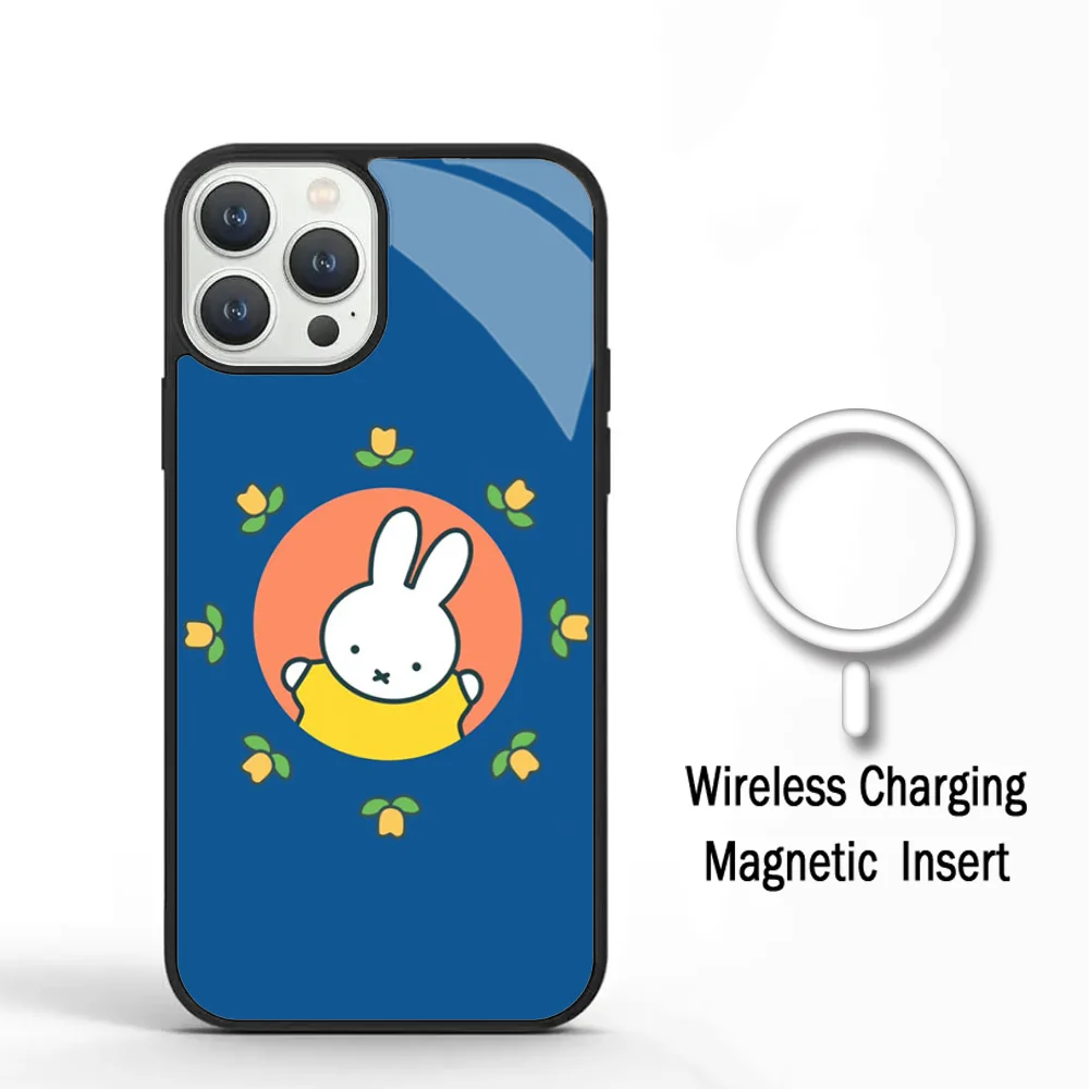 M-Miffys мультяшный милый кролик чехол для телефона IPhone 11 12 13 14 15 Plus Pro Max зеркальный