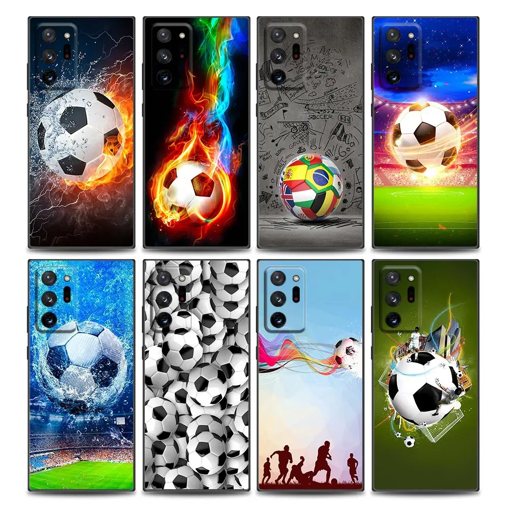 

Fire Football Soccer Ball Phone Case for Samsung Note 8 Note 9 Note 10 M11 M12 M30s M32 M21 M51 F41 F62 M01 Soft Silicone