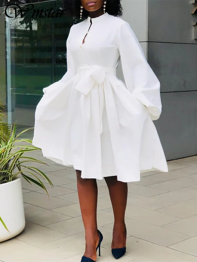 

Женское платье-миди с длинным рукавом, с поясом