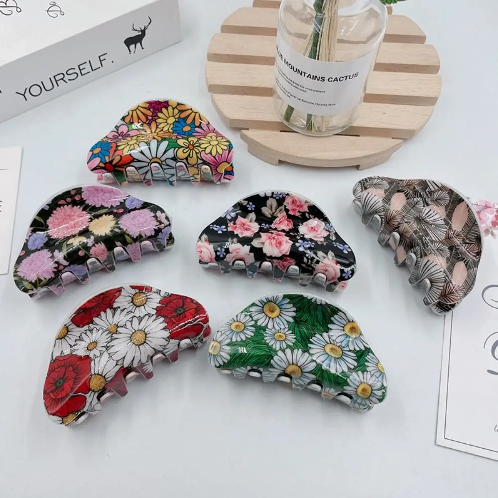 Ful Ponytail Holder Flower Hair Claw Korean Hair Clip Women Shark Clip Hair Crab Clip