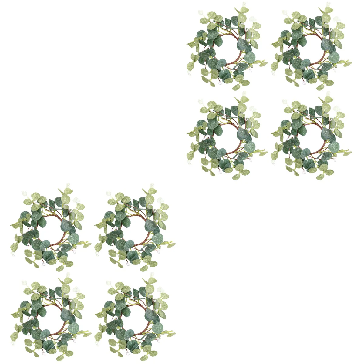 

Wreatheucalyptus Flower Rings Holder Small Wreaths Boxwood Leaves Rose Wedding Easter Green Table Centerpieces Decors