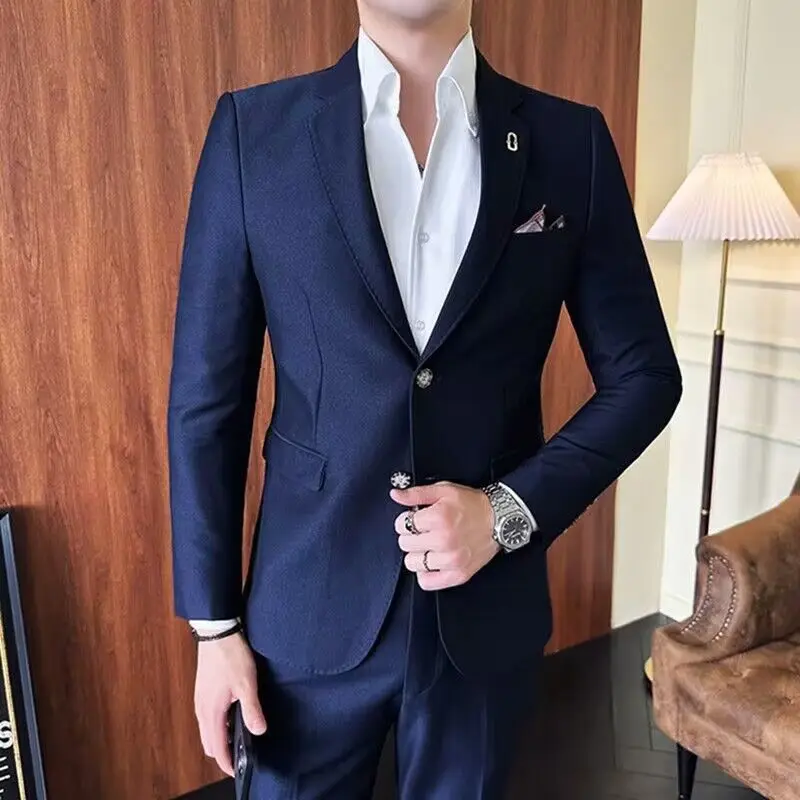 Высококачественный стильный костюм для мужчин 3-A101 приталенный деловой в