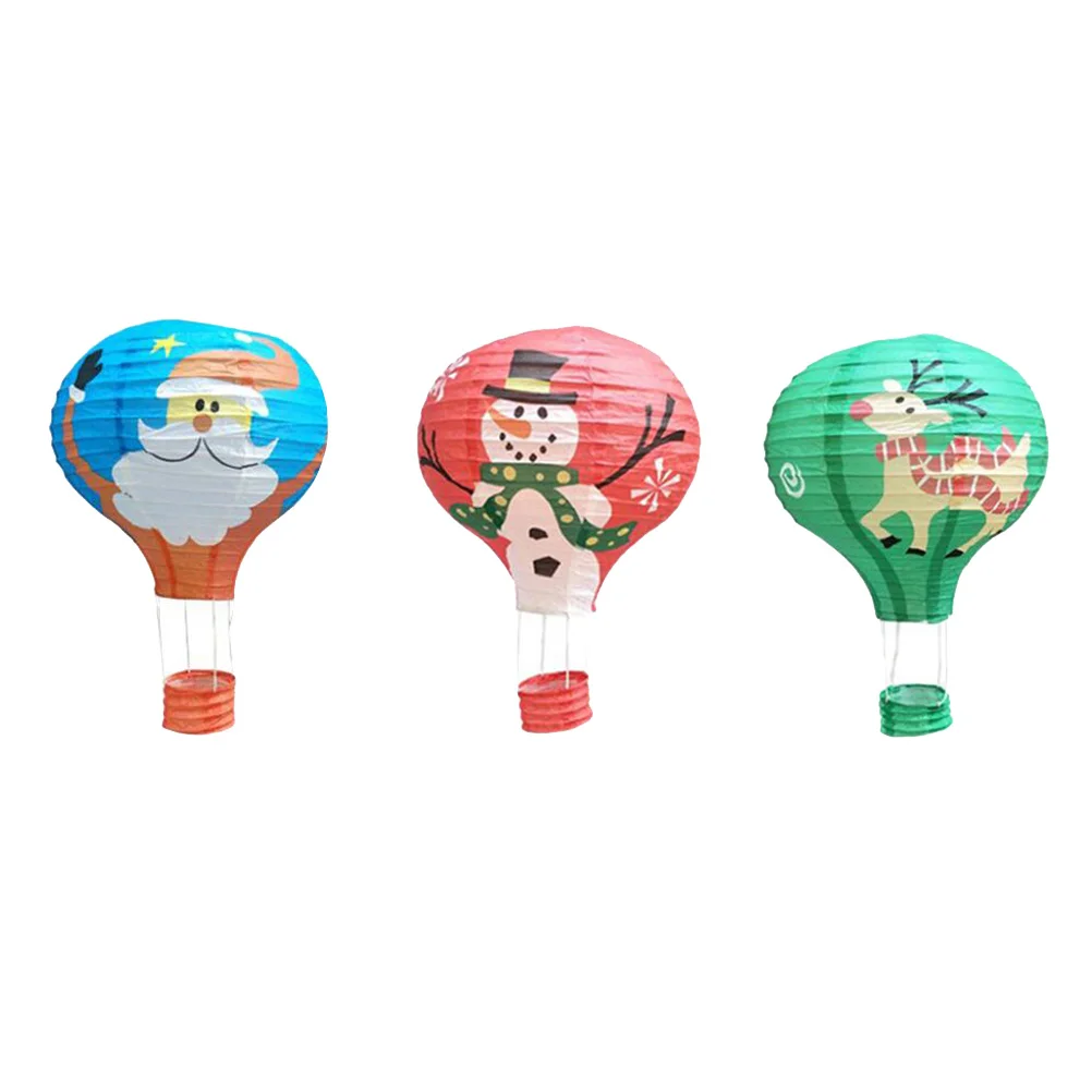 

3pcs 30cm Paper Lanterns Air Colorful Christmas Hanging Snowman Balloon for Christmas Festivals
