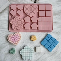 new waffle silicone mold fudge cake mold chocolate baking mold diy pudding ice cream biscuit soap mold kitchen tools