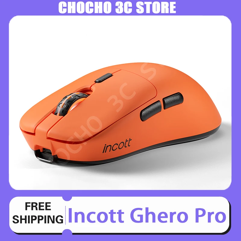 Игровая мышь Incott Ghero Pro G24/G23 беспроводная 3 режима 2 4G Bluetooth легкая PAW3395 G24 pro подарок