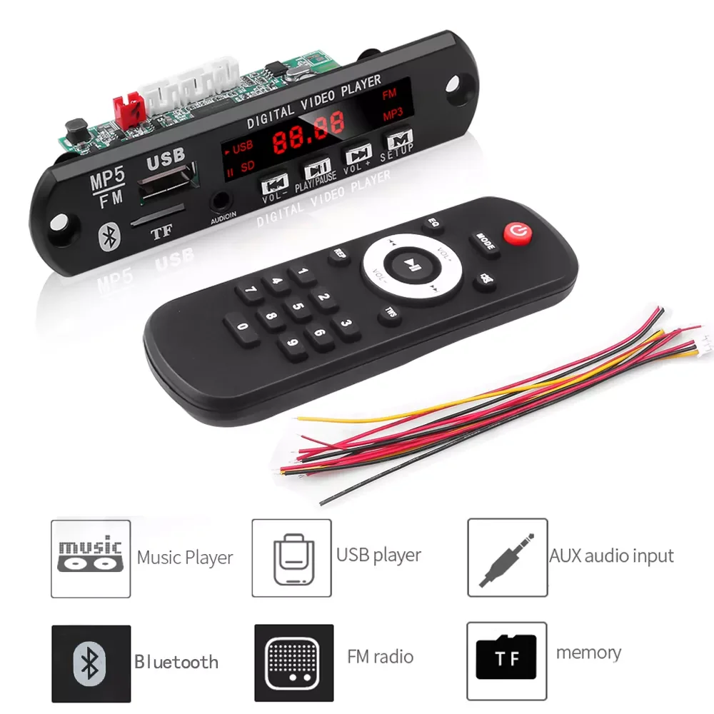

MP3 MP5 детская плата Bluetooth 5,0 аудио модуль автомобильный комплект поддержка USB TF MP3 WAV MP4 MP5 функция декодирования без потерь
