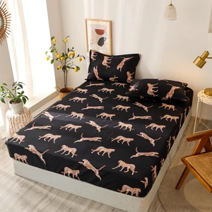 Washable cotton Mattress protector anti-slip fitted sheet 1.2m 1.5m 1.8m Leopard print Bed cover