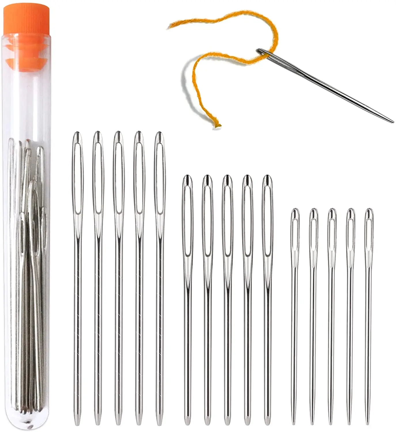 

Hand-knitted Sewing Large Eye Blunt Needles 25/30 Pcs Yarn Knitting Needle 3 Size Packed In A Clear Tube Darning Needle for Wool