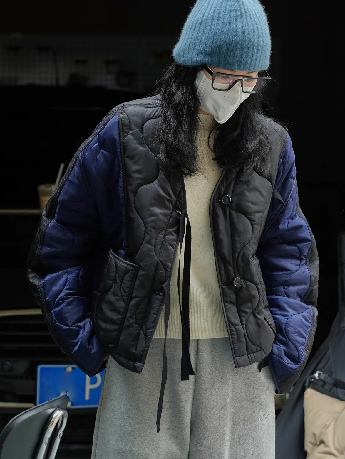 Зимняя новая японская уличная стильная ромбовидная морозостойкая хлопковая