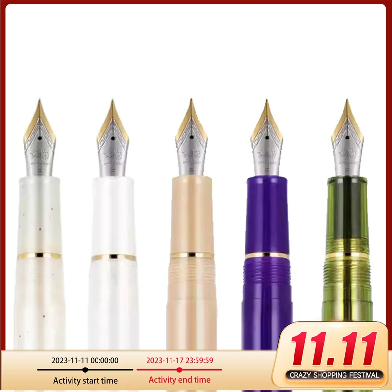 

Jinhao 82 Acrylic Fountain Pen Spin Golden EF F Nib Elegante writing Ink Pens for Business Office School Supplies gifts Pen