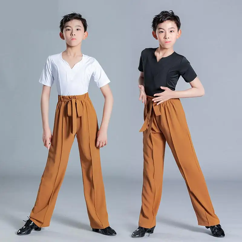 

Boys Summer New Children Latin Dance Dress Boys Practice Clothes Summer Latin Competition Performance Costumes Shirt Pants Suit