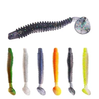 10 20pcs screw soft lure 5 56 57 5cm silicone swimbaits isca artificial worm bait fish wobblers bass carp fishing lure t tail