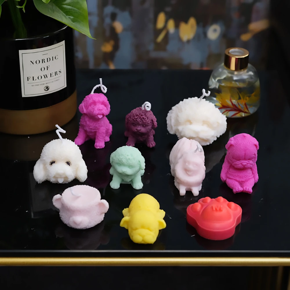 

Teddy Puppy Candle Silicone Mold DIY Dog Wax Candle Making Soap Resin Aromatherapy Mold Christmas Gift Craft Supplies Home Decor