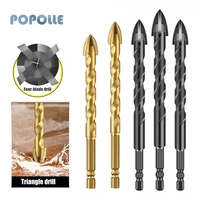 4pcsset 6 12mm cemented carbide cross four blade drill bit suitable for cement wall glass marble electric drill drilling