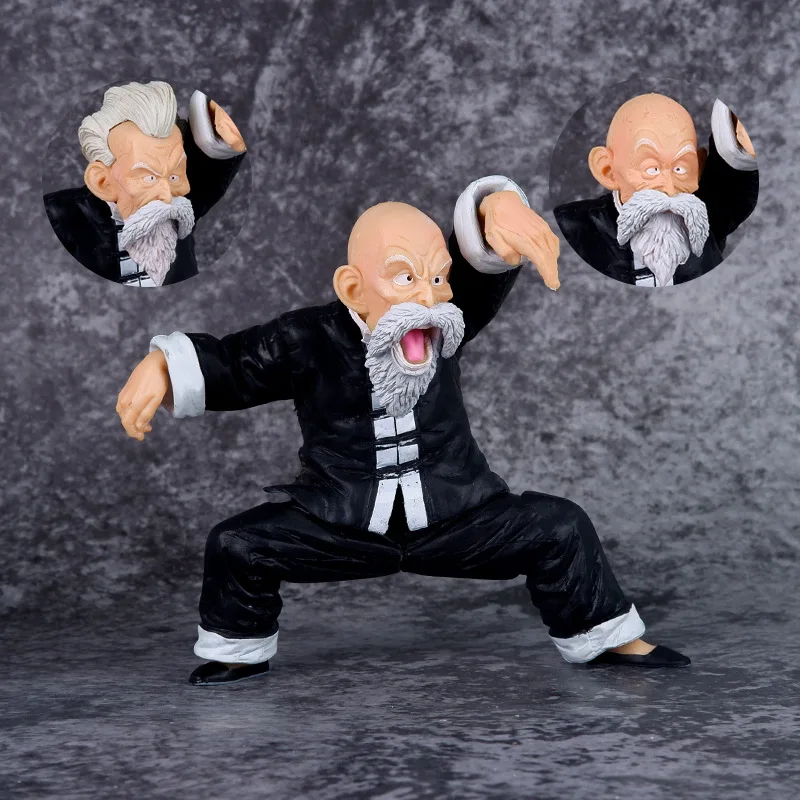 Dragon Ball Z Figure 15CM Master Roshi Kame Sennin Three Head Replaceable Ichiban Kuji Jackie Chun PVC Figurine Doll Toy Gift
