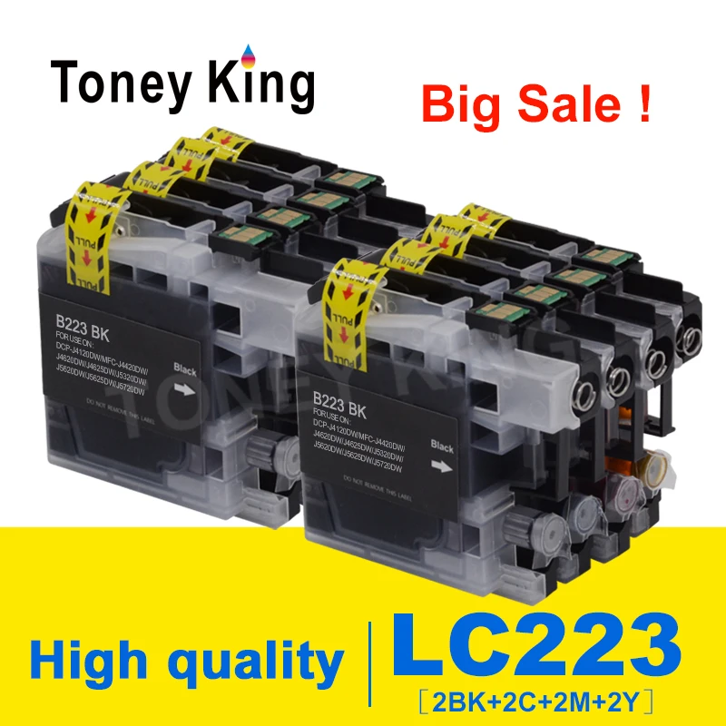

Toney King 8 шт. совместимый с LC121 LC 123 LC123 чернильный картридж для Brother DCP-J552DW DCP-J752DW MFC-J470DW MFC-J650DW струйная печать
