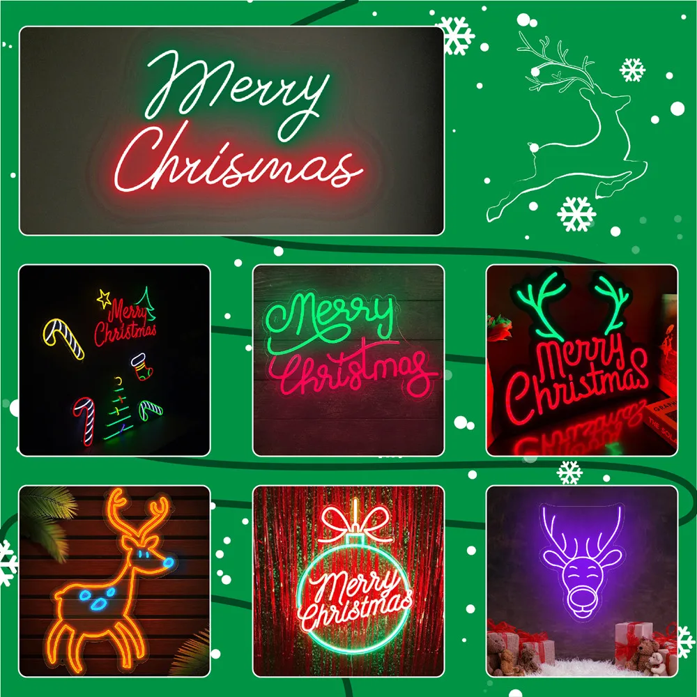 Неоновая светодиодная вывеска Рождественский праздничный декор неоновая на