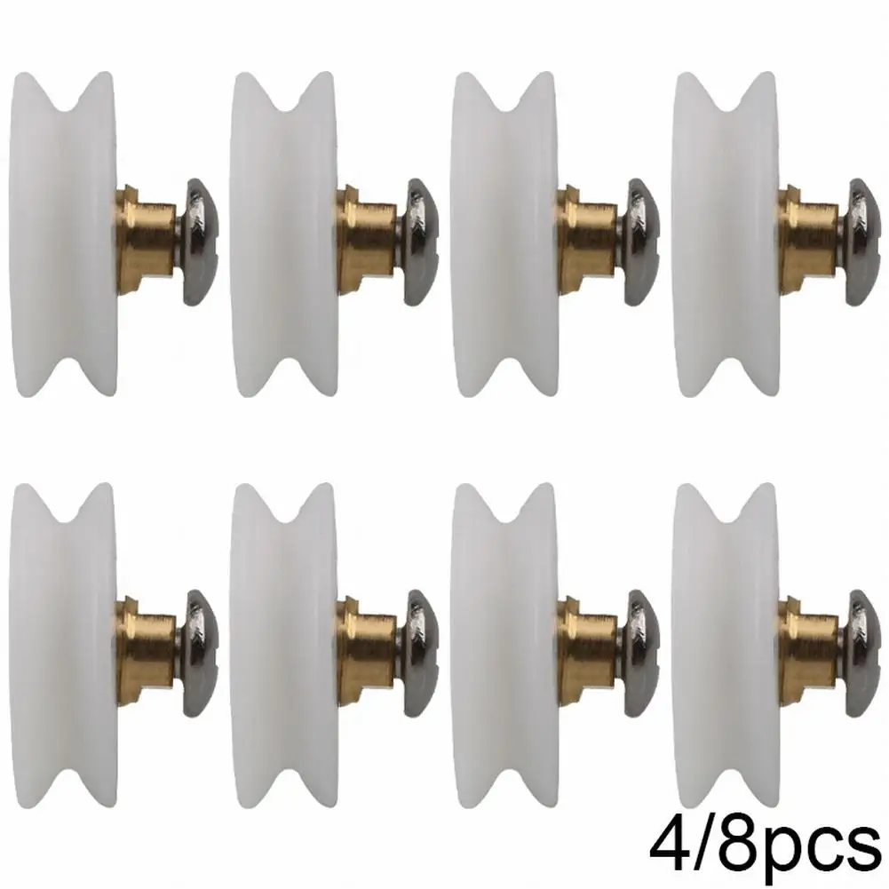 

4/8pcs Shower Door Rollers / Runners / Wheels Grooved 22mm Diameter Shower Sliding Door Wheel Runner Pulley Shower Parts