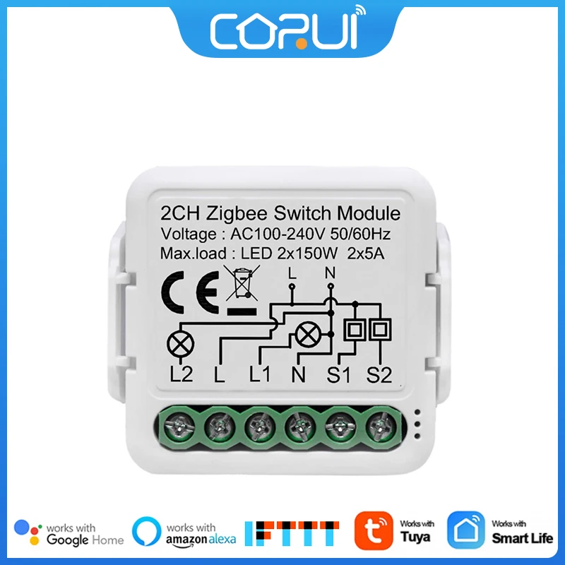 

Переключатель CoRui Zigbee 3,0 для домашнего устройства «сделай сам», умный пульт дистанционного управления для большинства концентраторов Zigbee ...