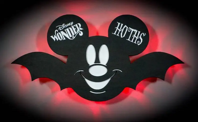 

3D светодиодный ночник Disney с Микки Маусом, украшение для спальни, настенный светильник с 16 цветами, сменный неоновый светильник для рождеств...