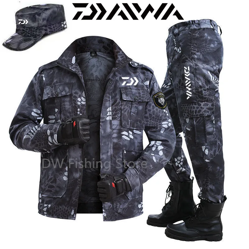 

Весенне-летний Камуфляжный защитный костюм Daiwa с узором питона, износостойкие комбинезоны, одежда для рыбалки