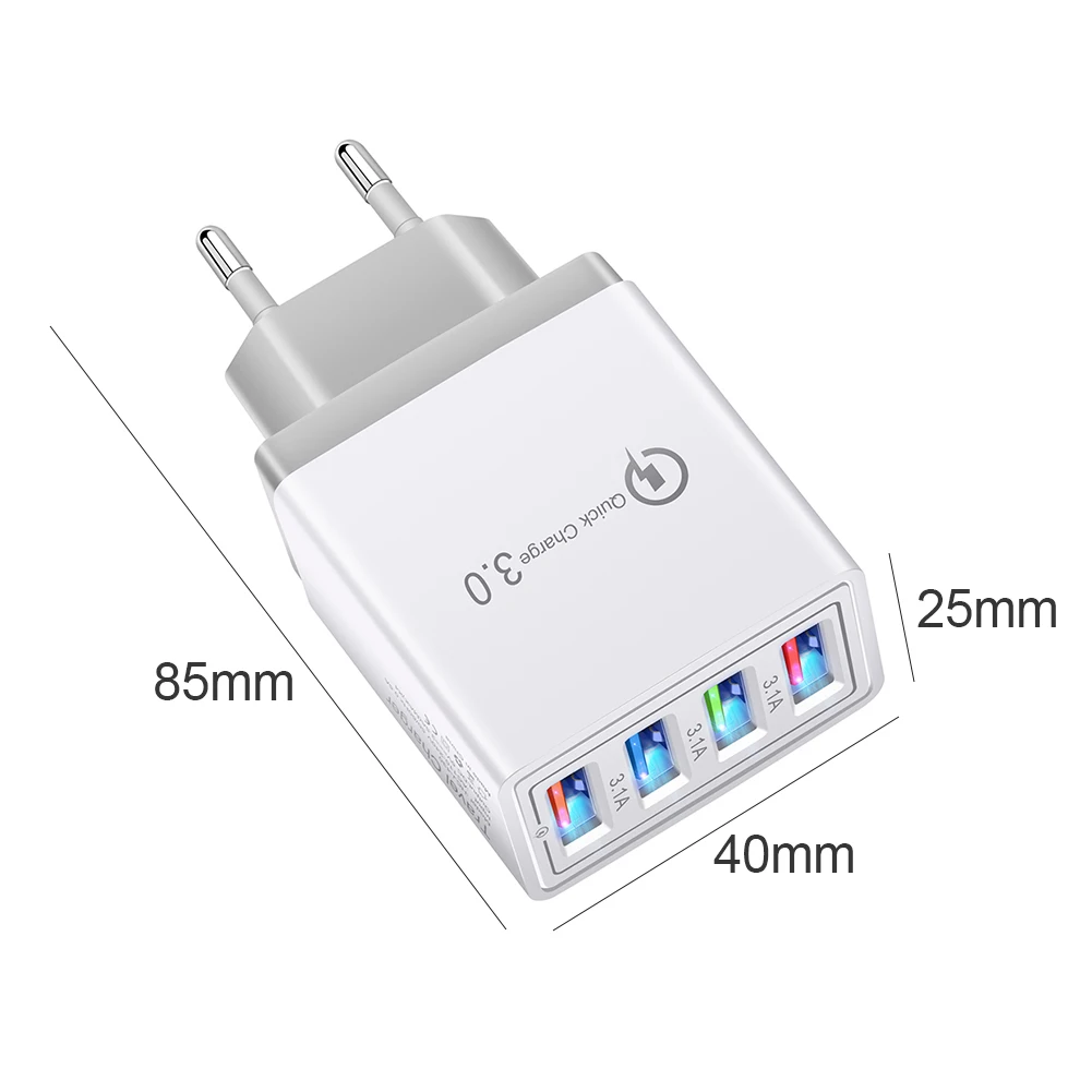 5V 3A USB Зарядное устройство быстрой зарядки зарядное QC 3 0 Быстрый 4 Порты