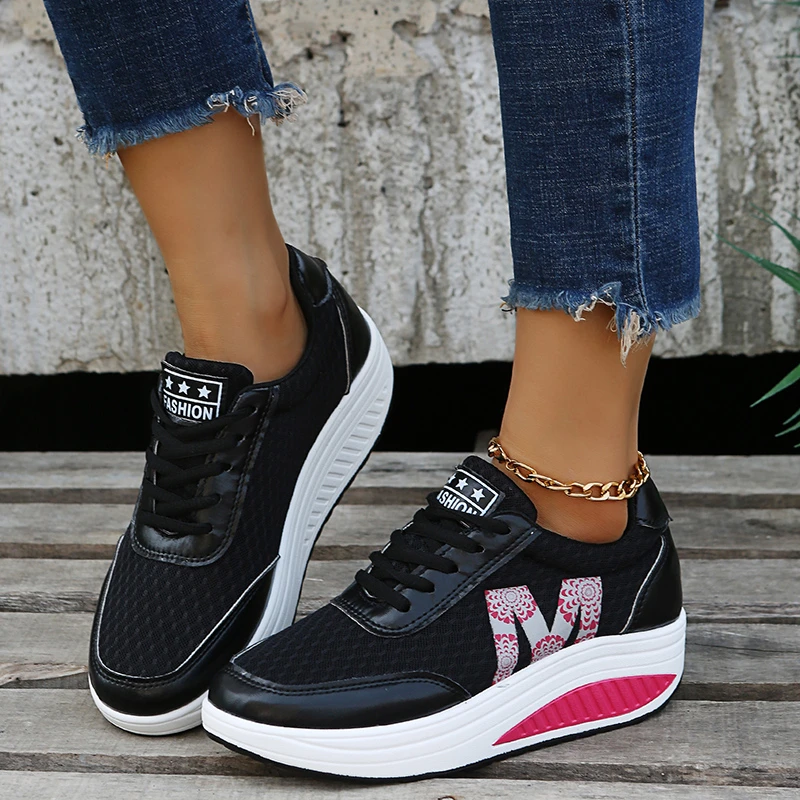

2022 Increase Comfort Platform Sneakers Women Breathable Shoes Mesh Spring Summer Casual Shoes Woman Plus Size Zapato Mujer