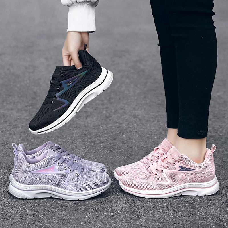 

Trendy Sneakers Women's Autumn Korean Style Breathable Soft Sole Running Shoes Men's Lightweight Lace-up Trainers Zapatillas