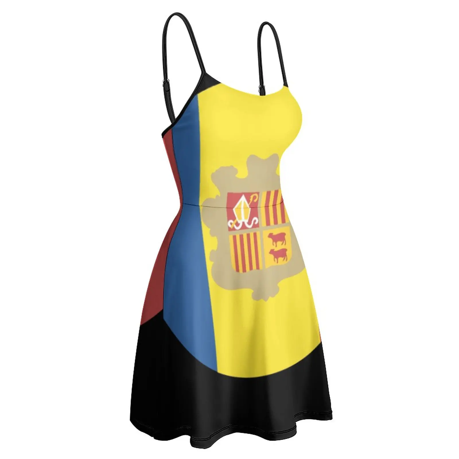 Женское платье на бретельках уникальное сексуальное с графическим принтом для