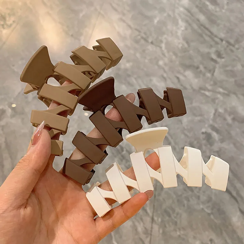 

Заколка-краб Женская матовая, элегантная Заколка-краб в Корейском стиле, аксессуар для волос, большой размер, 1 шт.