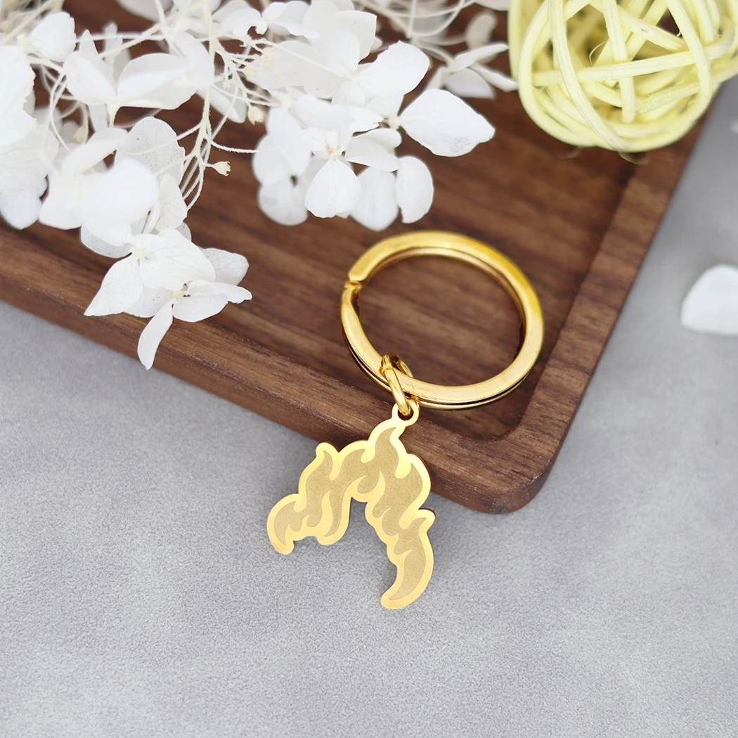 Брелок с именем на заказ огненное пламя персонализированный кулон брелок для