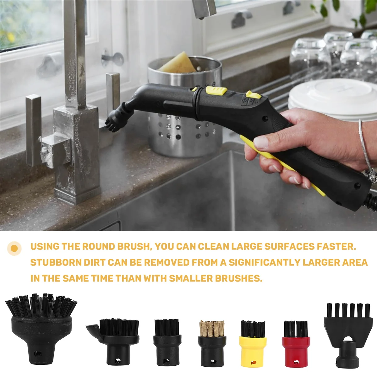 Круглая щетка с плоской насадкой для Karcher SC1 SC2 SC3 SC4 большая круглая чистки