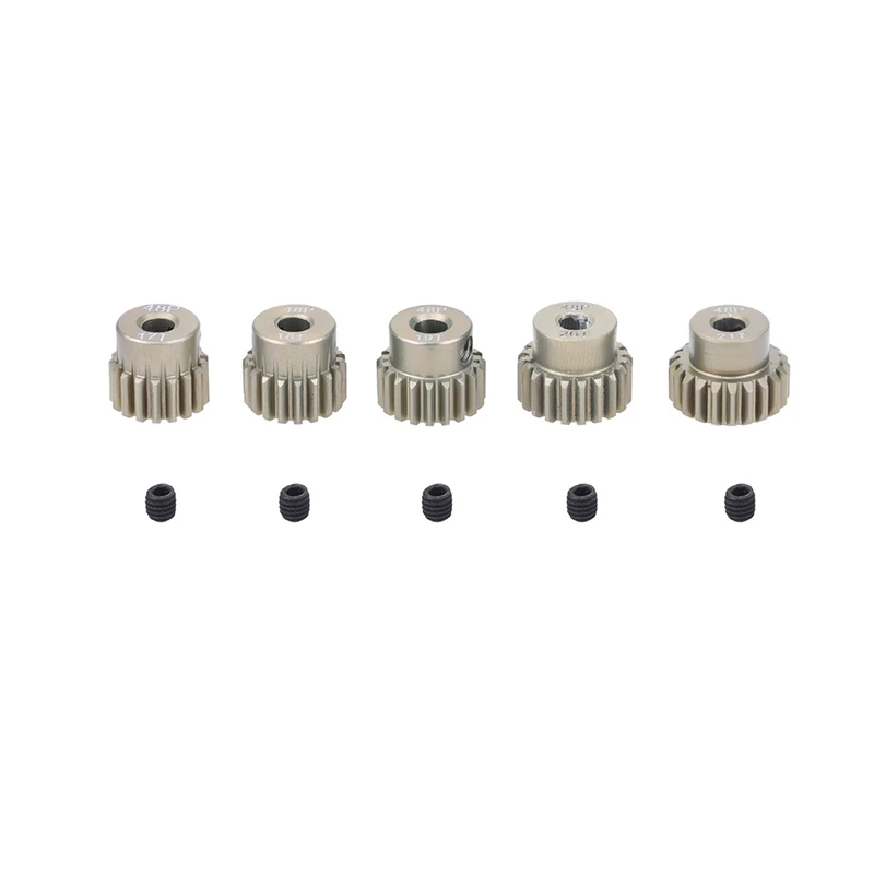 

5PCS 48DP 3.175Mm Aluminium Pinion Motor Gear Set For 1/10 RC Car Truck