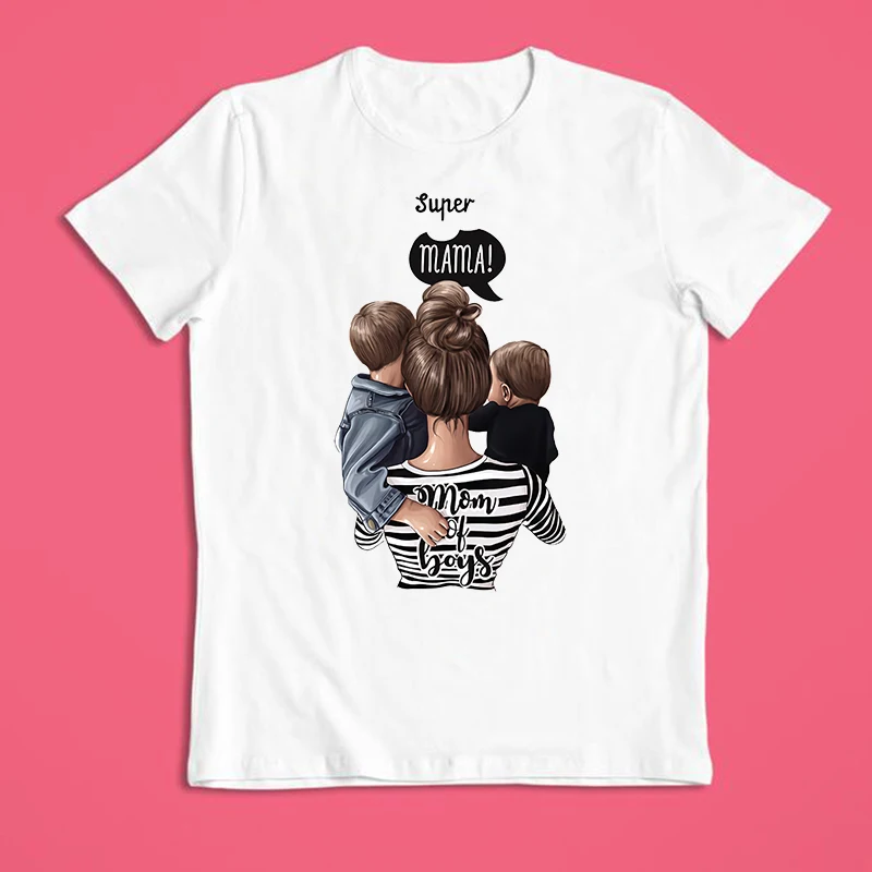 

Super Mama Graphic Tees Women Summer Casual Mothers Day Womens Print T Shirts Kawaii Cartoon Mama Life Tshirt Harajuku Fun