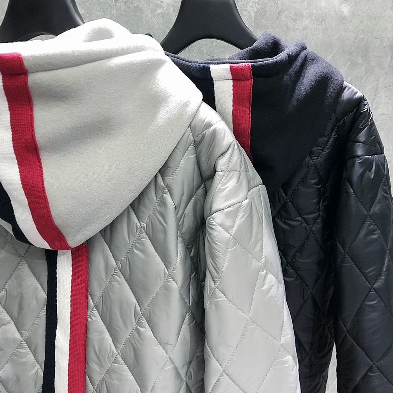 TB THOM Down Jacket Plaid Back Striped Designer Men Women Clothing New Winter Fashion Brand Jackets Sports Casual Down Jackets