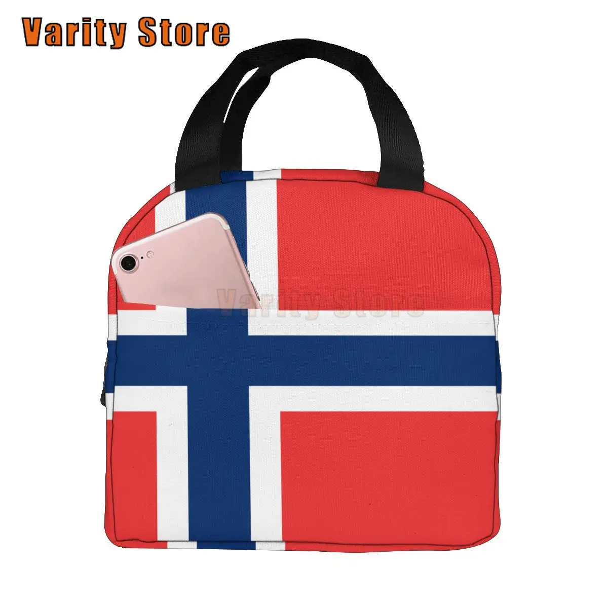 

Сумка для ланча с флагом Норвегии, переносной изолированный термоохладитель, Ланч-бокс бенто, сумка для хранения пикника