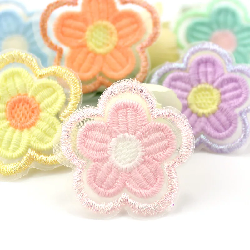 

36 шт. 3,5 см Милая вышитая сетчатая Цветочная аппликация для «сделай сам» головной убор заколка для волос декоративные нашивки для рукоделия ...