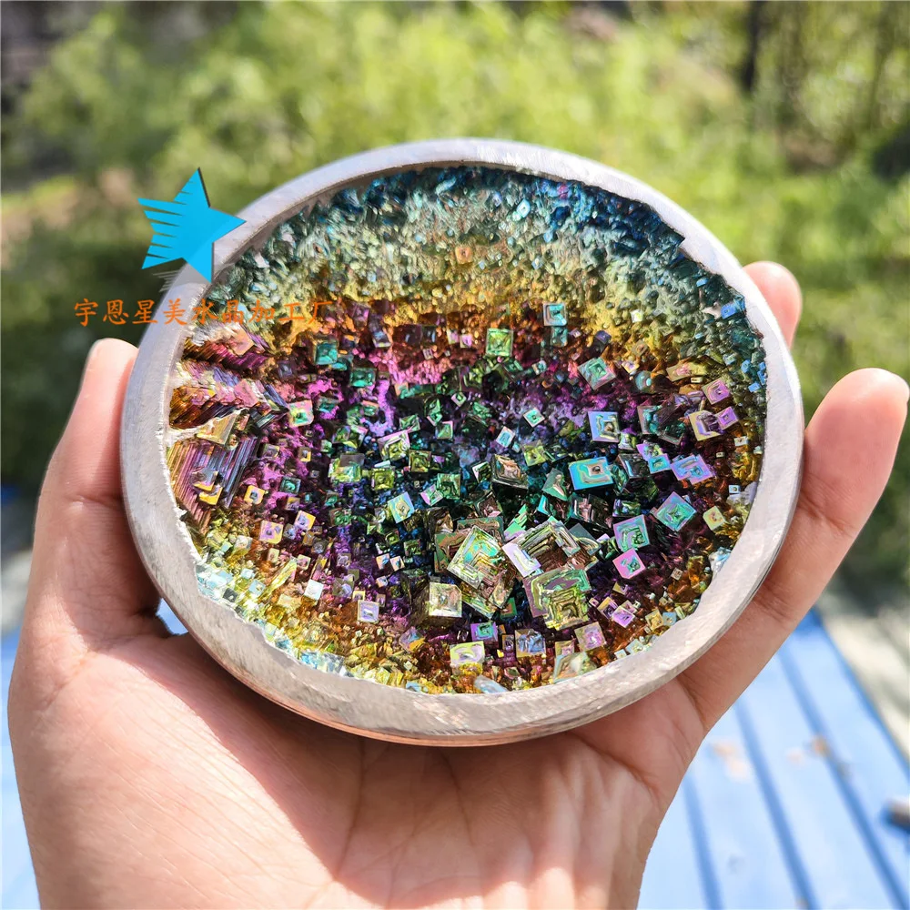 Натуральные минеральные края чаша из бимута разноцветное украшение бимуты